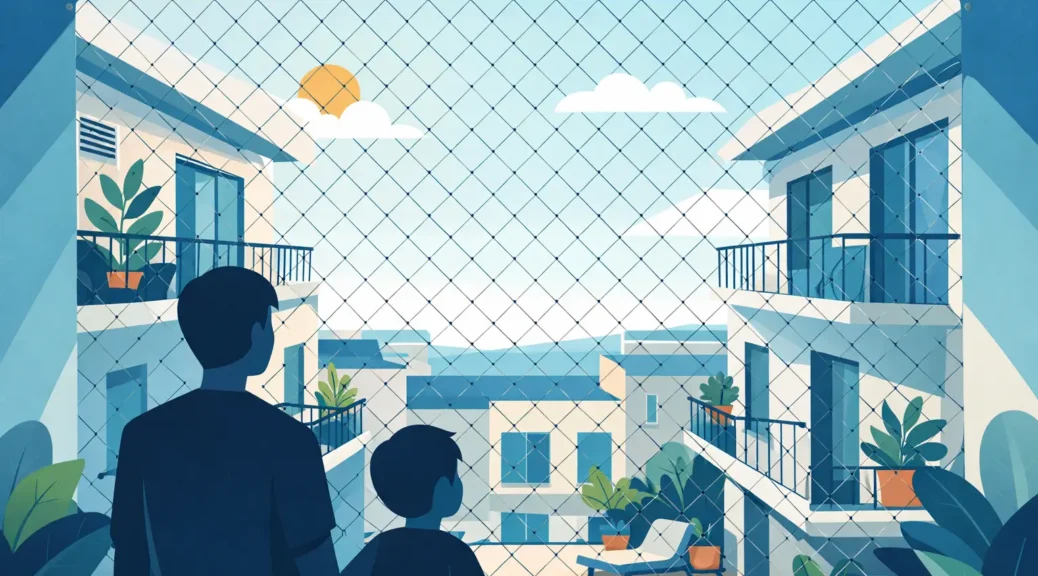 Redes de protección para patios interiores seguras