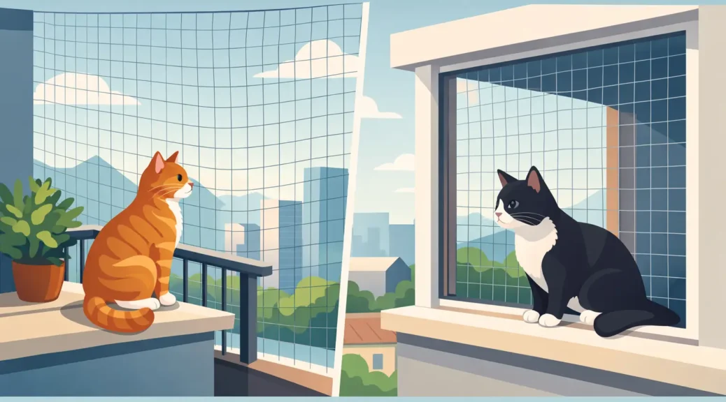 Redes para gatos seguras en balcones y ventanas