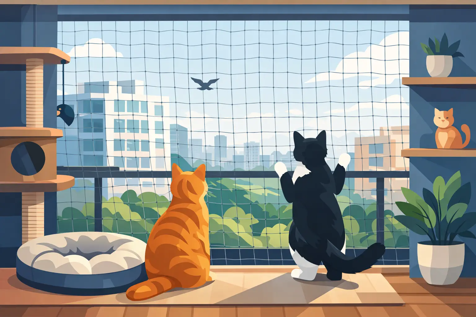 ¿Para qué sirven las redes para gatos en casa?