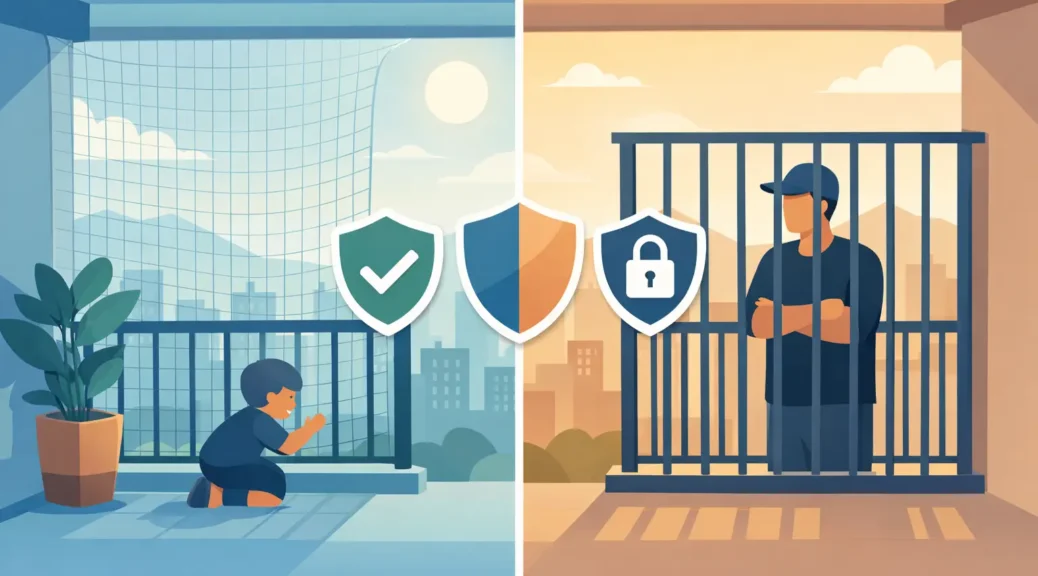 Redes balcones versus rejas: ¿qué protege más?